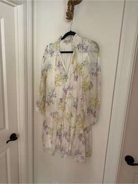 Taylor White Floral Tie-Front Mini Dress
